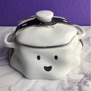 Jack O Brie Ghost Brie Baker Ceramic Lidded Halloween Cheese Baking Dish New Tag